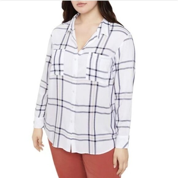 Sanctuary Tops - Sanctuary Favorite Boyfriend Plaid Button Down Shirt Plus Oversized Casual NWT